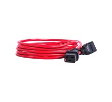 REM Шнур питания с фиксатором IEC 60320 C19/IEC 60320 C20, 16 А / 250 В (3 * 1,5), длина 1,8 м, красный R-16-Cord-C19-C20-1.8-Red