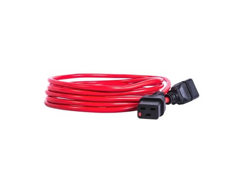 [Аксессуар] REM Шнур питания с фиксатором IEC 60320 C19/IEC 60320 C20, 16 А / 250 В (3 * 1,5), длина 1,8 м, красный R-16-Cord-C19-C20-1.8-Red