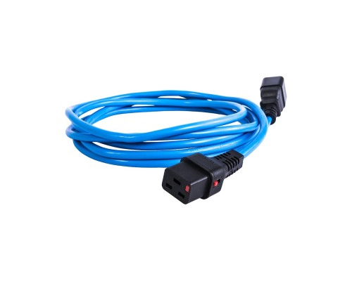[Аксессуар] REM Шнур питания с фиксатором IEC 60320 C19/IEC 60320 C20, 16 А / 250 В (3 * 1,5), длина 3 м, синий R-16-Cord-C19-C20-3-Blue