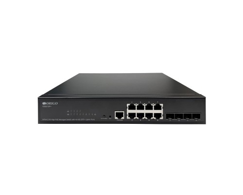 [Сетевое оборудование] ORIGO OS5212P+/240W/A1A Управляемый L3 PoE-коммутатор 8x2.5GBase-T 802.3bt PoE, 4x10G SFP+, PoE-бюджет 240 Вт