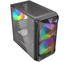 Powercase Mistral Micro A3B ARGB, Tempered Glass, 2x 140mm ARGB PWM+1x 120mm ARGB PWM, чёрный, mATX  (CMMAB-A3-V2)