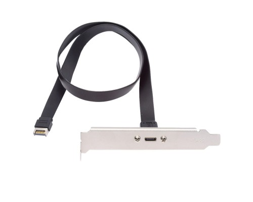 [кабели] ORIENT C082E-20 Планка портов в корпус 1xUSB Type-C, USB3.2 Gen2x2, кабель Type-E 20Gbps, длина 30см, oem (33413)