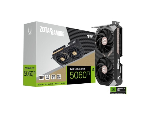 [Видеокарта] Видеокарта ZOTAC GAMING GeForce RTX 5060 Ti AMP 16Gb DDR7 128 bit  2407/2632 MHz  3*DP/HDMI  2*FAN (ZT-B50620F-10M) RTL