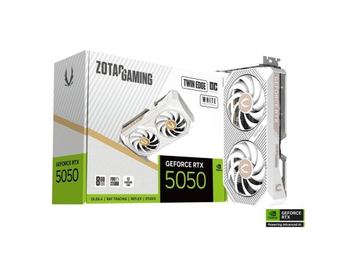 [Видеокарта] Видеокарта ZOTAC GAMING GeForce RTX 5050 TWIN EDGE OC WHITE ED 8Gb DDR6 128 bit 2235/2602 MHz  3*DP/HDMI  2*FAN (ZT-B50500Q-10M) RTL