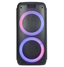 RITMIX SP-935B black {Bluetooth, 30 Гц -18 КГц, FM-радио, RGB-подсветка, AUX, USB, microSD (до 32 Гб, MP3), дисплей: LED, до 6 часов работы, 2 микрофонных входа под Джек 6,3мм}