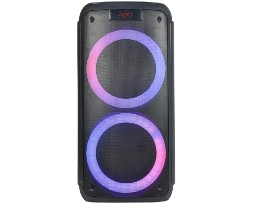 [Колонки] RITMIX SP-935B black {Bluetooth, 30 Гц -18 КГц, FM-радио, RGB-подсветка, AUX, USB, microSD (до 32 Гб, MP3), дисплей: LED, до 6 часов работы, 2 микрофонных входа под Джек 6,3мм}