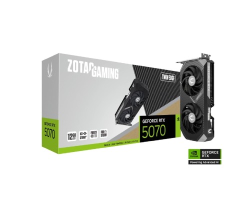 [Видеокарта] Видеокарта ZOTAC GAMING GeForce RTX 5070 Twin Edge 12GB GDDR7 192bit 2165/2512 MHz  3*DP/HDMI 2*FAN (ZT-B50700E-10P) RTL