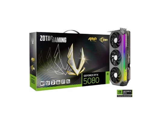 [Видеокарта] Видеокарта ZOTAC RTX5080 AMP EXTREME INFINITY 16GB GDDR7 256 3xDP HDMI 3FAN PREMIUM PACK