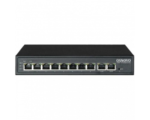 [Коммутаторы, модули, беспроводное оборудование] Коммутатор PoE OSNOVO SW-21000(120W) на 10 RJ45 портов, 8 x FE (10/100 Base-T) с поддержкой PoE (IEEE 802.3af/at), 2 x FE (10/100 Base-T). Соответству
