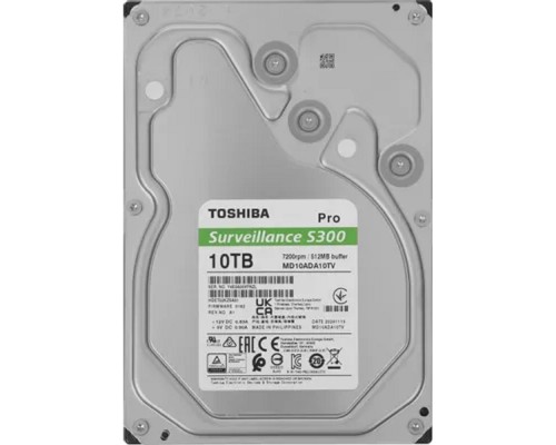 [Жесткий диск] 10TB Toshiba Surveillance S300 Pro (MD10ADA10TV) {SATA 6.0Gb/s, 7200 rpm, 512Mb buffer, 3.5
