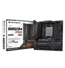MAXSUN MS-Terminator B850M PRO DARK WIFI (Socket AM5, mATX, 4*DDR5(192Gb), DP/HDMI, 2*SATA3, 3*M.2, 1*PCIEx16/1*PCIEx4, 1* Type-C, 4*USB 2.0, 4*USB 3.2, LAN 1*2.5G, SPDIF, WiFi 6E,  RTL)