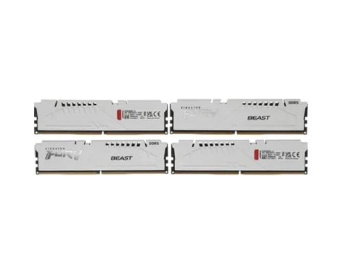 [Модуль памяти] Kingston 64GB 5600MT/s DDR5 CL40 DIMM (Kit of 4) FURY Beast White XMP KF556C40BWK4-64