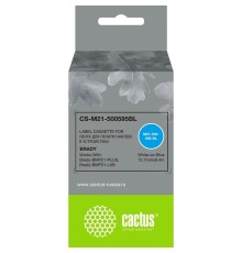 Картридж ленточный Cactus CS-M21-500595BL белый на синем 12.7x6.4 для Brady BMP21-PLUS, BMP21-LAB