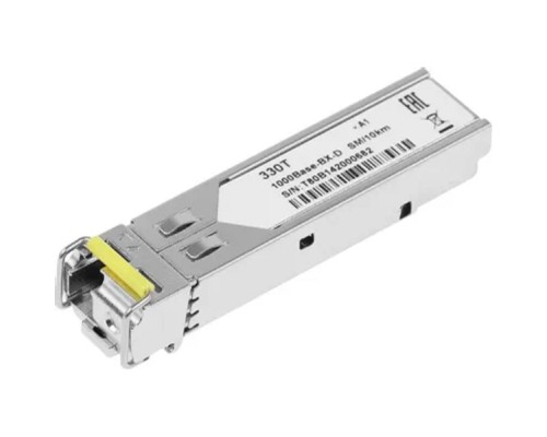 [Сетевое оборудование] D-Link 330T/10KM/A1B WDM SFP-трансивер с 1 портом 1000Base-BX-D (Tx:1550 нм, Rx:1310 нм) для одномодового оптического кабеля (до 10 км, разъем Simplex LC)