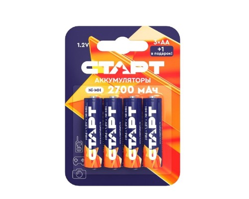 [Аккумулятор] СТАРТ HR6 AA 2700mAh Ni-MH BL3+1 48/768 (4 шт. в уп-ке)