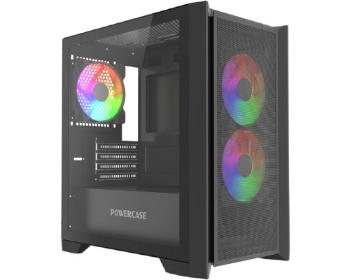 [Корпус] Powercase Alisio Micro Z3B ARGB V2, Tempered Glass, 3x 120mm ARGB fan, чёрный, mATX  (CAMZB-A3-V2)