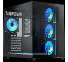 Корпус XASTRA QW500 7ARGB-C10-UC Black ATX/Aquarium/Screewless/7x120mm ARGB PWM FM fans/Argb+PWM HUB 10port/Type-C/ QW500-7FM12A-C10-UC