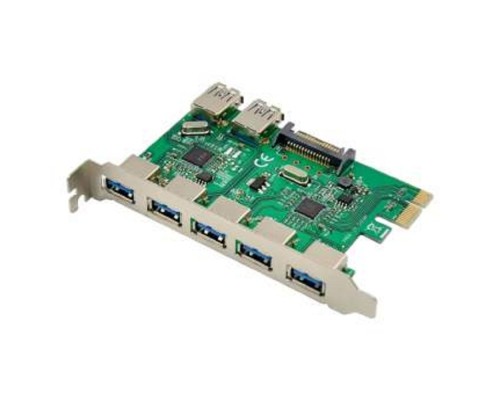 [Контроллер] ORIENT VA-3U52PE, Контроллер PCI-Ex1, USB 3.2 Gen1 (USB 3.0), скорость до 5 Гбит/с, 5 внешних/2 внутренних порта,, VIA VL805+VL813 chipset, разъем доп.питания, oem (33268)