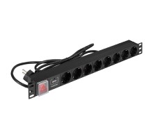 Exegate EX299603RUS Блок розеток с сетевым фильтром (Surge Protect) и выключателем с подсветкой ExeGate ServerPro PDU-19H805 Al-8S-EU3CU-SW-SPD1 (19