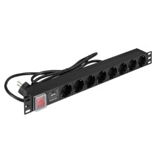 Exegate EX299603RUS Блок розеток с сетевым фильтром (Surge Protect) и выключателем с подсветкой ExeGate ServerPro PDU-19H805 Al-8S-EU3CU-SW-SPD1 (19