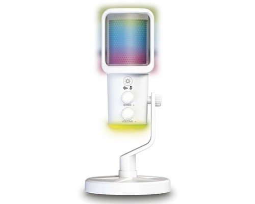 [Наушники, микрофоны RITMIX] RITMIX RDM-178 USB Gaming White {подкл. Type-C - USB A / Type-C, Jack 3,5 мм на наушники, подсветка, шумоподавление; размеры микрофона: 5 * 15* 5 см}