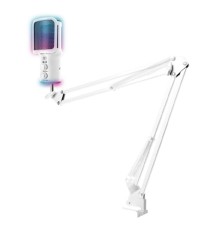 RITMIX RDM-278 USB Gaming White {Подключение  Type-C - USB A / Type-C, Jack 3,5 мм на наушники; размеры микрофона: 5 * 15* 5 см}