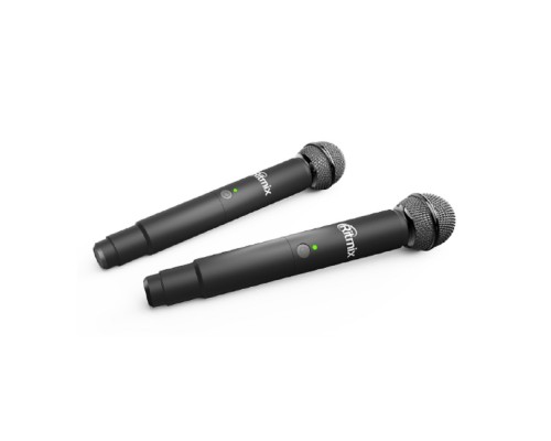 [Наушники, микрофоны RITMIX] RITMIX RWM-422 black {Частот. хар-ка: 50 Гц-15 кГц, сопротивл: 600 Ом, чувств: -72 дБ, пит микр: 3,7 В, пит прием: 3,7 В, вр раб на 1 зар: до 10ч}