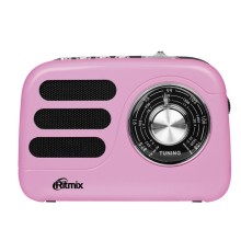 RITMIX RPR-033 PINK {Радиоприёмник порт 3хдиапазонный FM/AM/SW, Bluetooth v.5.3, воспр. с USB и с карт памяти micro SD (до 32Gb),  динамик 52мм 5 Вт 4 Ом}