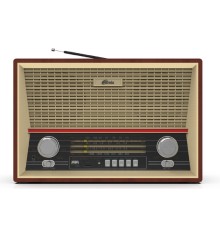 RITMIX RPR-102 WOOD {ФМ радиоприёмник 4-диапазонный (FM/AM/SW1/SW2), с разъемом для наушников, вход AUX, воспроизв. с micro SD карт памяти или USB флэш носителей,д/у}