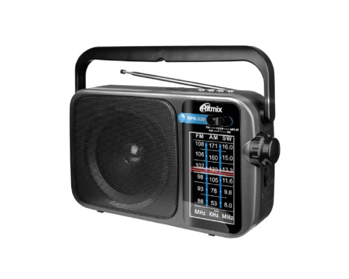 [Колонки] RITMIX RPR-320 {ФМ радиоприёмник 3-диапазонный (FM/AM/SW), Bluetooth v.5.2,  воспроизв. с micro SD карт памяти или USB флэш носителей}