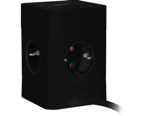 [Сетевые фильтры] BURO BU-PTE4.1UC-B 1.5м (4 розетки) черный (коробка) {2090201}