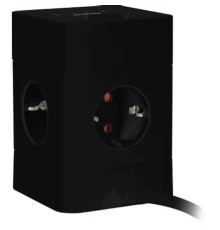 BURO BU-PTE4.1UC-Plus-B 1.5м (4 розетки) черный (коробка) {2090213}