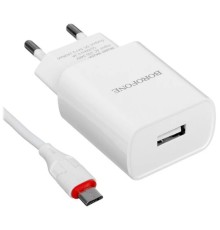 BOROFONE BA20A/ Сетевое ЗУ + Кабель Micro 1m/ 1 USB/ Выход: 10.5W/ White