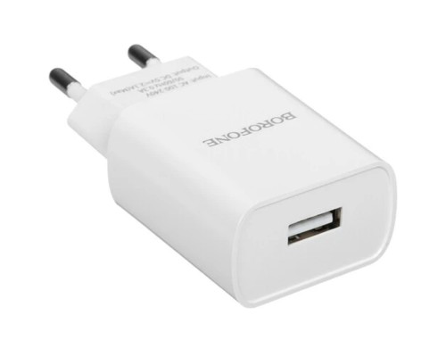 [Аксессуар] BOROFONE BA20A/ Сетевое ЗУ/ 1 USB/ Выход: 10.5W/ White