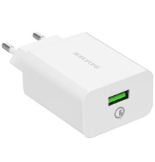 BOROFONE BA21A/ Сетевое ЗУ/ QC 3.0/ 1 USB/ Выход: 5V_9V_12V, 18W/ White