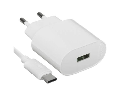 [Аксессуар] HOCO C109A/ Сетевое ЗУ + Кабель Type-C 1m/ QC 3.0/ 1 USB/ Выход: 18W/ White