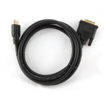 Кабель HDMI-DVI Cablexpert CC-HDMI-DVI-6, 19M/19M, single link, медь, позол.разъемы, экран, 1.8м, черный, пакет
