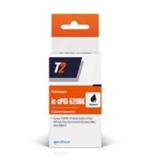T2 PGI-520BK (IC-CPGI-520BK) Картридж для PIXMA iP3600/4600, черный, с чипом