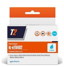 T2 C13T048240 (IC-ET0482) Картридж  для  Epson Stylus Photo R200/R300/RX500/RX600, голубой, с чипом