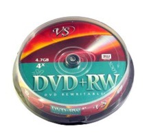 Диски VS DVD+RW 4.7Gb, 4x, Cake Box 10шт.(620632)