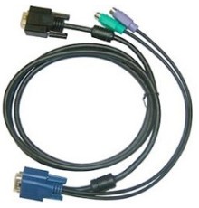 D-Link DKVM-IPCB Кабель для KVM-переключателя DKVM-IP8 длиной 1,8 м с разъемами VGA и PS/2