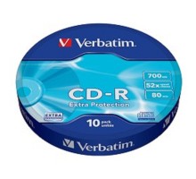 Verbatim  Диски CD-R  10шт. 52x 700Mb, Shrink (43725)
