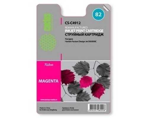 [расходные материалы] Cactus C4912  Картридж (CS-C4912) № 82 (пурпурный) для принтеров Design Jet 500/800C