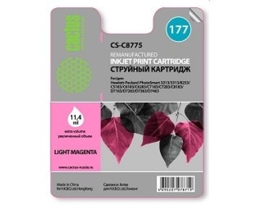 [расходные материалы] CACTUS C8775 Картридж струйный Cactus CS-C8775 светло-пурпурный для №177 HP PhotoSmart 3213/3313/8253/C5183/C6183 (11,4ml)