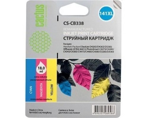 [расходные материалы] Cactus CB338  Картридж (CS-CB338) №141 XL (трехцветный) для DeskJet D4263/D4363/D5360