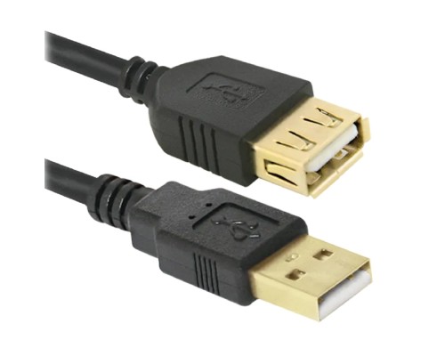 [кабели] Defender PRO USB 2.0 кабель удлинительный 1.8м AM/AF , зол.конт, 2фер.фил. (87429)