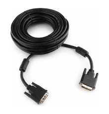 Кабель DVI-D dual link Gembird, 10м, 25M/25M, экран, феррит.кольца, пакет, черный [CC-DVI2-BK-10M]
