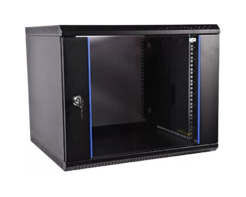 [Монтажное оборудование] ЦМО Шкаф телекоммуникационный настенный разборный 9U (600х650) дверь стекло,цвет черный (ШРН-Э-9.650-9005)