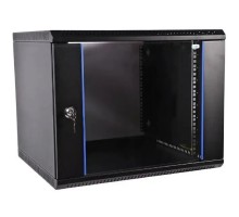 ЦМО Шкаф телекоммуникационный настенный разборный 12U (600х520) дверь стекло,цвет черный (ШРН-Э-12.500-9005) (1 коробка)