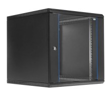 ЦМО Шкаф телекоммуникационный настенный разборный 12U (600х650) дверь стекло,цвет черный (ШРН-Э-12.650-9005) (1коробка)
